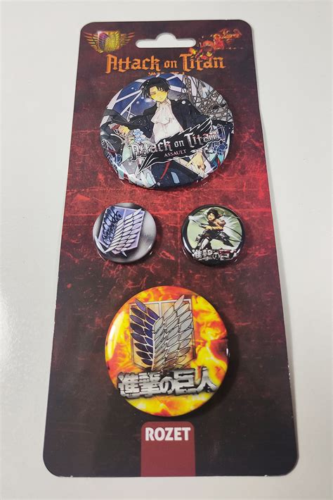 Attack On Titan Anime Rozet 4lü Paket Anime Marketi