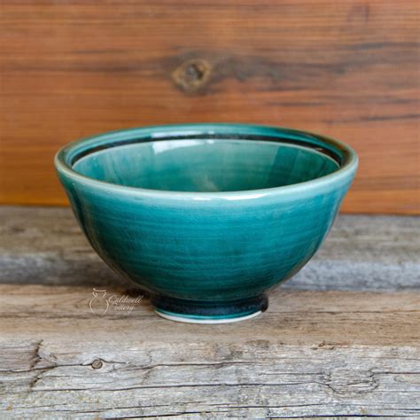 Green Ceramic Bowl Set Hand Thrown Porcelain Pottery Cereal Etsy