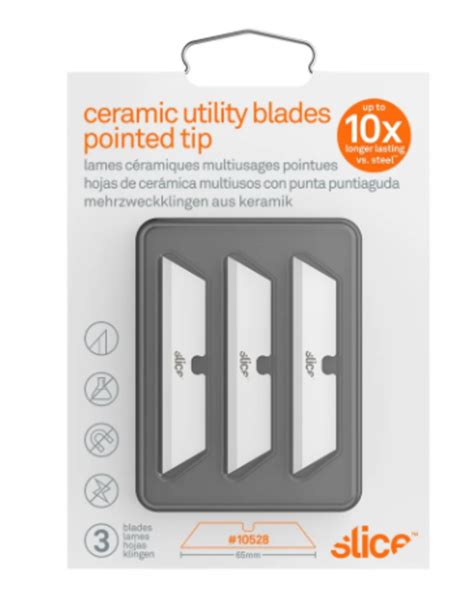 Ceramic Utility Knife Blades Pointed Tip 10 Pack The Compleat Sculptor