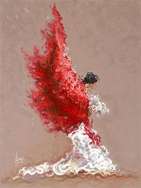 Figurative Painting Of Flamenco Woman Dancer Karina Llergo Art