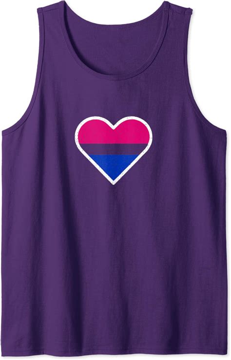 Amazon Com LGBTQ Pride Heart Bisexual Flag Colors Bi Support Vintage Tank Top Clothing Shoes