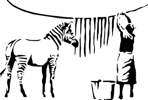 Banksy Zebra Stripe Washing Lady Wall Decal Sticker Street Etsy