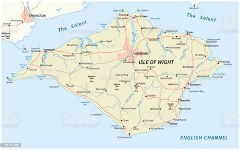 Roads Vector Map Of Isle Of Wight Uk Stock Illustration Download