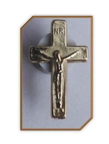 25mm Golden Crucifix Lapel Pin Catholic Shop