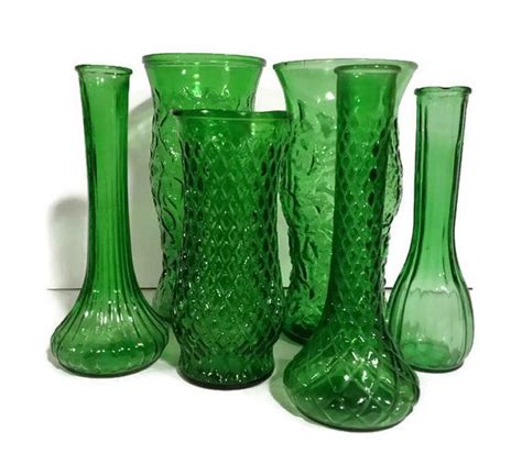 vintage flower vases vintage emerald green bud vases lot of etsy flower vases bud vases vase