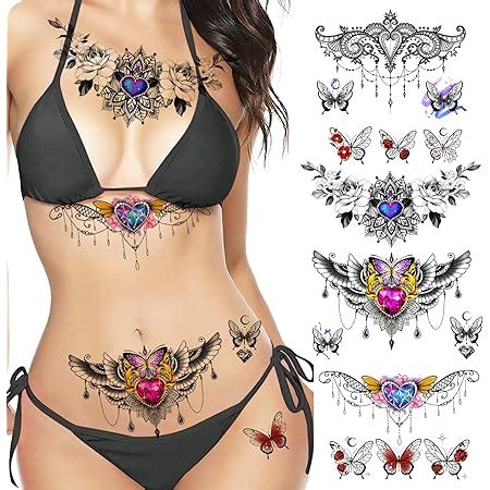 Amazon Com Navel Tattoos For Women Pcs Pre Cut Individual Sexy Lower Back Temporary