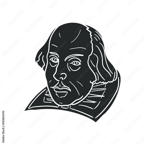 Shakespeare Icon Silhouette Illustration Writer Vector Graphic