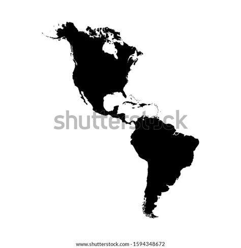 America Silhouette Continent Country North South Stock Vector Royalty