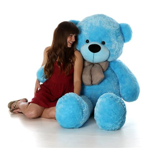 Giant Teddy 5 Foot Life Size Teddy Bear Huge Stuffed Animal Toy Huggable Cute Cuddles Bear (Sky ...