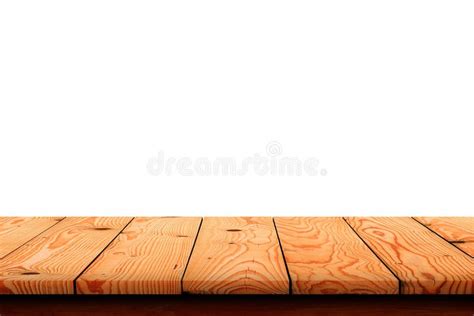 Empty Wood Table Top Isolated White Background Stock Photo Image Of