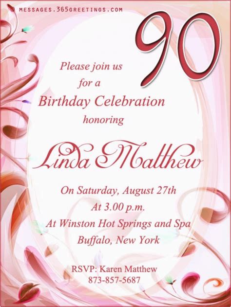 90th Birthday Photo Invitations 90th Birthday Invitation Wording