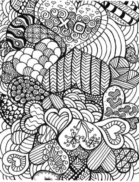 Cat colouring pages activity village. Downloadable Heart Doodle Coloring Page Heart Drawing ...