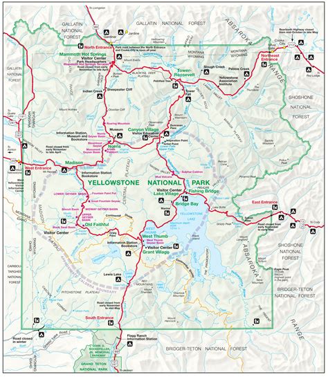 Yellowstone Map With Mileage Sibby Dorothee