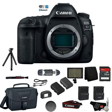 Canon Eos 5d Mark Iv Full Frame Digital Slr Camera Body Bundle Tripod