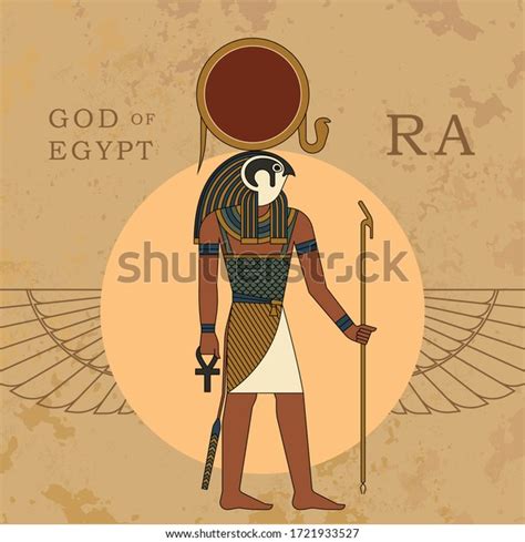 Ancient Egyptian God Ra Vector Illustration Stock Vector Royalty Free 1721933527 Shutterstock