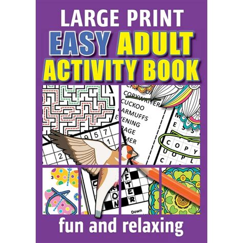 Easy Adult Activity Book Fun And Relaxing Large Print Jumbo Puzzles
