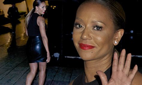 Mel B Sizzles In A Leather Mini Skirt As She Steps Out For Dinner Under