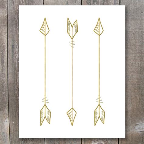 3 Gold Arrows 4 Tribal Arrow Print Gold Tribal Arrows Gold Etsy