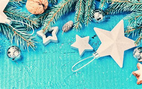 Download Wallpapers Xmas Decoration Fir Branches Christmas Star