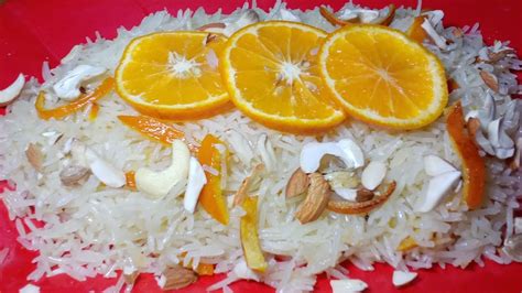 White Zarda With Orange Flavore Recipe By Fatima Youtube