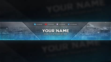 City Themed Youtube Banner Template Free Download Psd Intended For