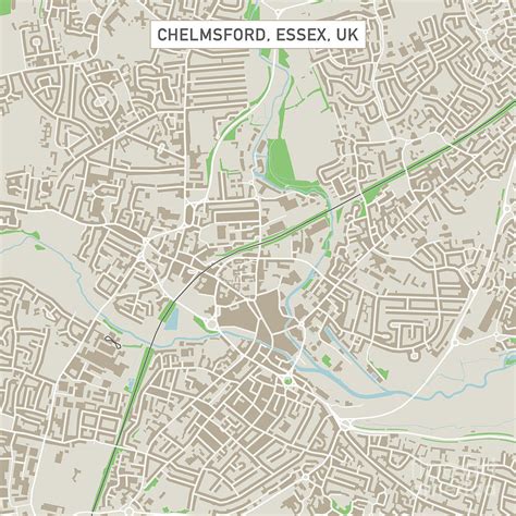Chelmsford Essex Uk City Street Map Digital Art By Frank Ramspott
