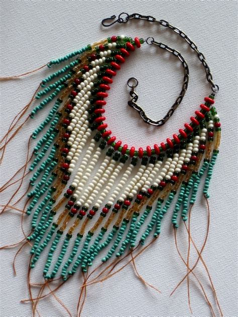 Native American Style Tribal Fringed Collar Necklace In Etsy