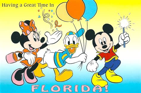 My Favorite Disney Postcards Mickey Minnie And Donald In Florida