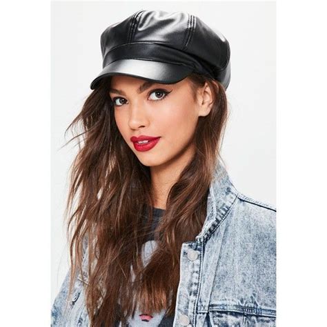 Black Faux Leather Nautical Hat 19 Liked On Polyvore Featuring