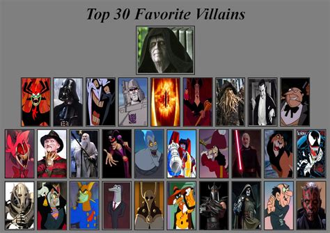 My Top 30 Favorite Villains By Sithvampiremaster27 On Deviantart
