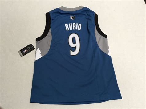 Adidas Minnesota Timberwolves Ricky Rubio 9 Official Nba Youth Kids