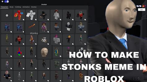 How To Make A Stonks Meme Avatar In Roblox Youtube