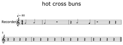 Hot Cross Buns Sheet Music For Recorder