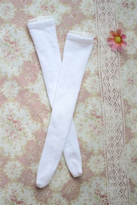 White Stockings For Doll 14 Slim Msd Minifee Etsy