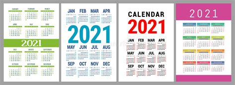 Calendar 2021 2022 2023 And 2024 2025 2026 And 2027 English Vector