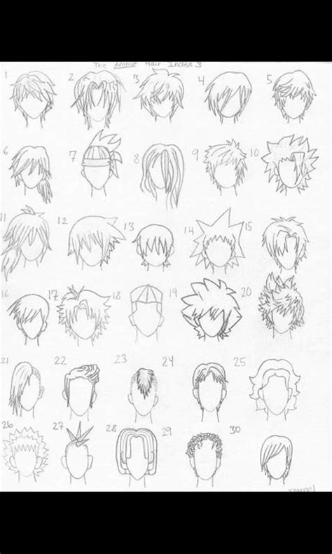 Cool Anime Hairstyles For Boys Drawing Tutorial Anime Hair Drawings