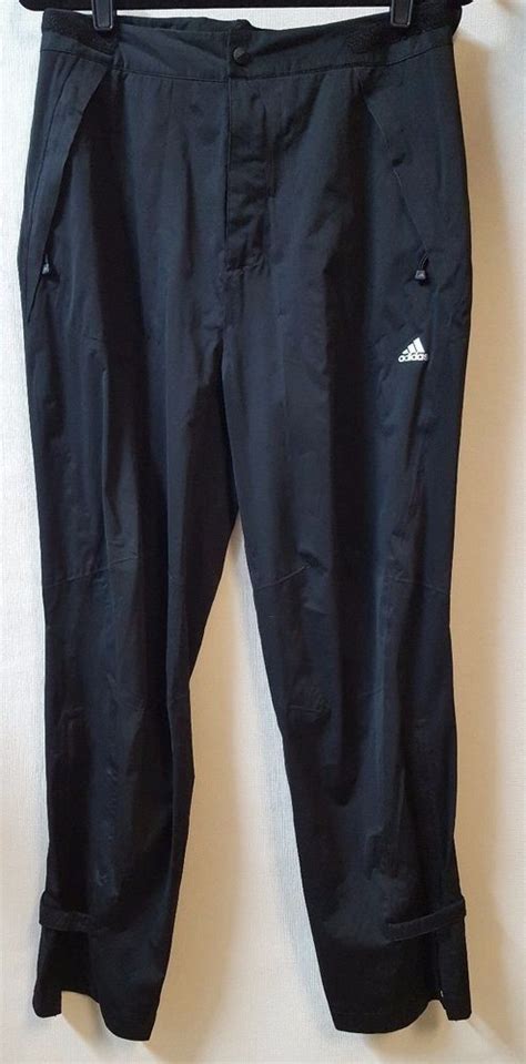 Adidas Climaproof Windbreaker Pants Size Medium Black Zipper Ankles