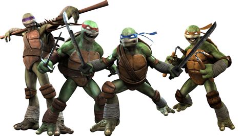 Tmnt Fighting Group Transparent Png Stickpng