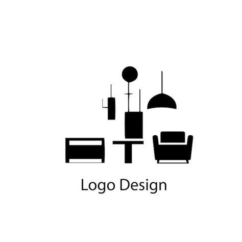 Premium Vector Interior Room Furniture Gallery Logo Design Black