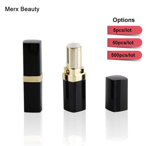 Buy 500pcs 121mm Black Empty Lipstick Tube Square Shape Lipstick Container
