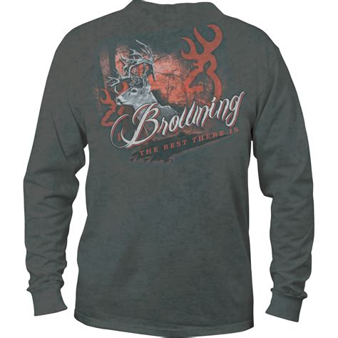 Product Browning Long Sleeve T Shirt With Red Sky Motif — Dark Heather