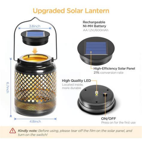 Kooper Solar Lanterns Outdoor Hanging 2 Pack Kooper Upgraded Solar