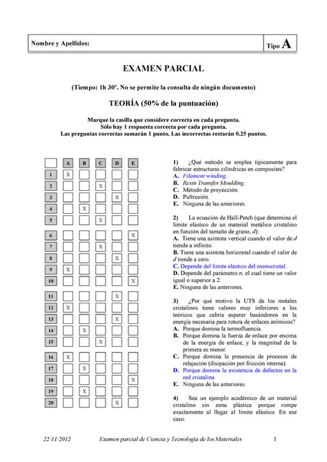Examen 22 Noviembre 2012, preguntas y respuestas - UPC - StuDocu