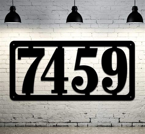 Address Sign House Number Text Custom Metal Street Stee Home And Garden