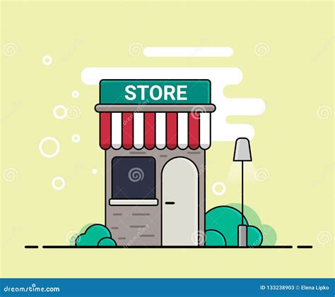 Store Illustration In Cartoon Style Stock Vector Illustration Of City