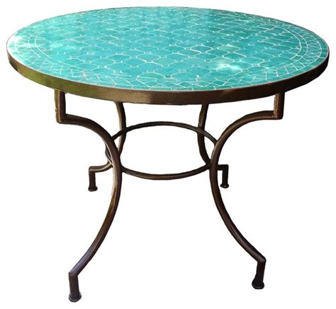 Moroccan Mosaic Table 36 Round Mediterranean Outdoor Dining Tables