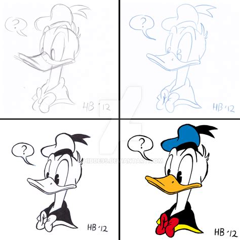 Step By Step Drawing Donald Duck By Hidde On Deviantart