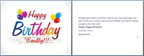 Blank Birthday Card Template Microsoft Word Cards Design Templates