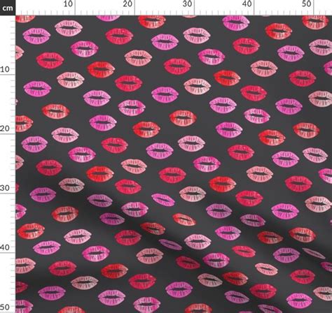 Smooches Kisses Multi Pink On Grey Spoonflower