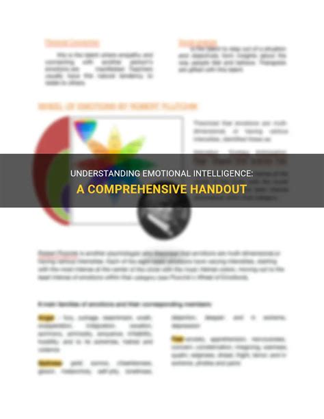 Understanding Emotional Intelligence A Comprehensive Handout ShunSpirit